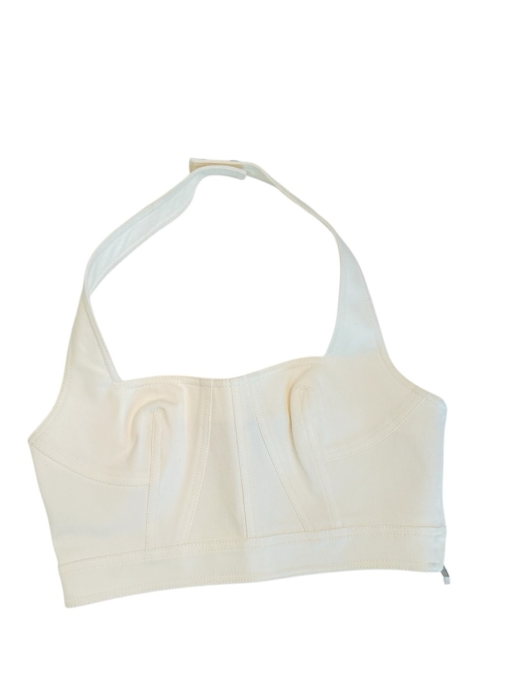 Derek Lam 10 Crosby Top 2 Cream Halter Crop Structured Bustier